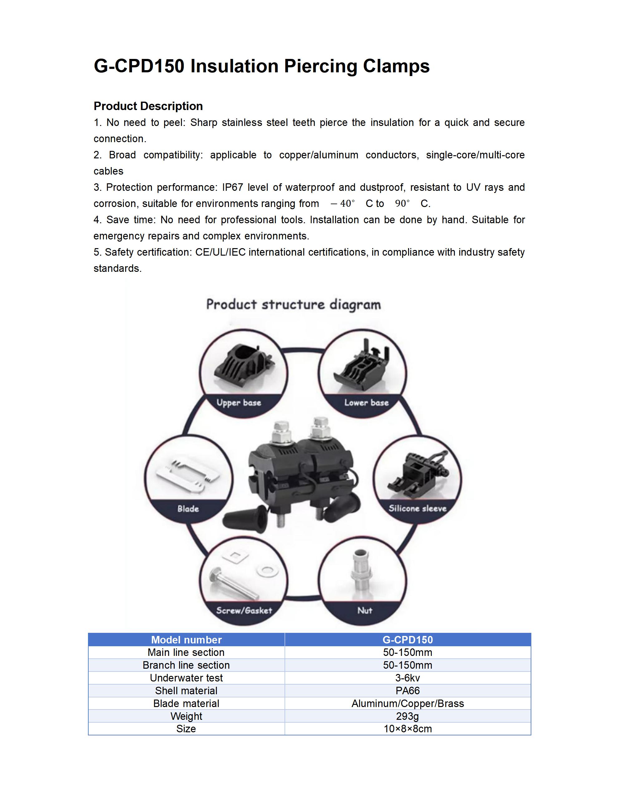 G-CPD150 Insulation Piercing Clamps detail 1